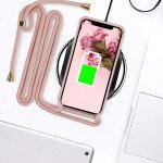Wholesale Crossbody Lanyard Neck Strap Adjustable Necklace Pro Silicone Case Bag for iPhone 12 Pro Max 6.7 (Pink)